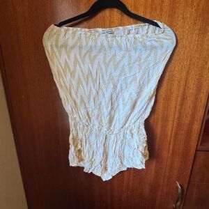 Tiare Hawaii Cream Zigzag Jumpsuit